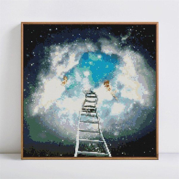 Pintura De Diamantes EscéNica 5D DIY Bordado De Diamantes Imagen De ÁNgel PedreríA 30X30Cm-image
