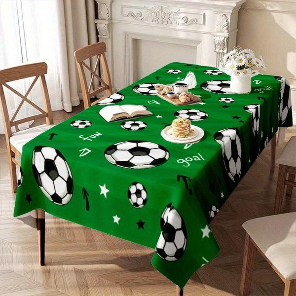 Slogany PiłKarskie ProstokąTny Obrus Na Dekorację StołU PiłKa NożNa Dzień Meczu Sportowego Obrus Na Stół Kuchenny Jadalny Dekoracja Pikniku Imprezy 140X240Cm-image