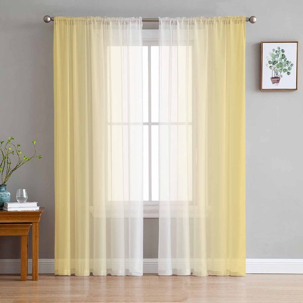 Zielone I BiałE Gradientowe PrześWitująCe ZasłOny Do Dekoracji Salonu ZasłOny Okienne Do Kuchni ZasłOny Tiulowe Woalowe Organzowe W135 X H160Cm X1&Rod Pocket-image