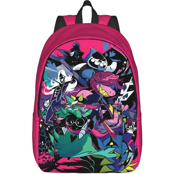 Mochila CláSica Ralsei De Deltarune Ligera Para Escuela Secundaria Negocios Juegos Mochila De DíA Para Hombres Mujeres Ordenador PortáTil Bolsas De Lona S Pink-image