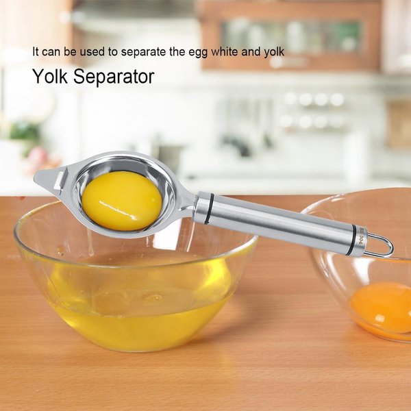 Stainless Steel Anti Rust Durable Egg White Yolk Separator Holder Filter Kitchen Tool Gray-image