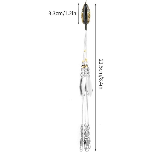 5 Arms Alabama Umbrella Jig Head Przypon WęDkarski PrzynęTy WęDkarskie Z KręTlikami Zatrzaskowymi (ŻółTy) White-image