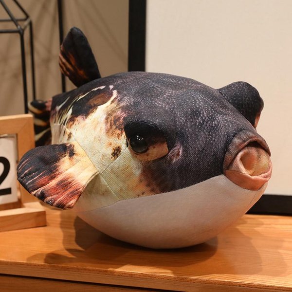 Juguete De Peluche De Pez Globo De SimulacióN De 20/35Cm Relleno Animal Submarino Salvaje Almohada DecoracióN Regalo 35Cm Doll-image