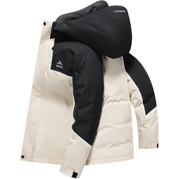 PlumóN De Pato Forro Desmontable Con Capucha Chaqueta De Plumas Para Hombre Engrosada Juvenil Mediana Y Larga Chaqueta De Plumas 4XL White-image