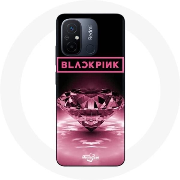 Funda - Maniacase - Xiaomi Redmi 11A - Negra - Logo Blackpink - Acabado Diamante Negro-image