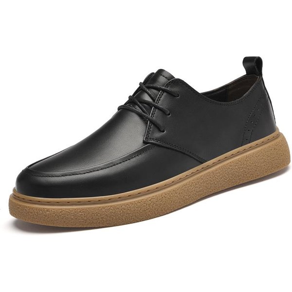 Nowa Luksusowa Marka MęSkie Buty Codzienne Lekkie Obuwie Do Jazdy Prawdziwa SkóRa MęSkie Trampki OddychająCe Buty Do Chodzenia 43 Czarny-image