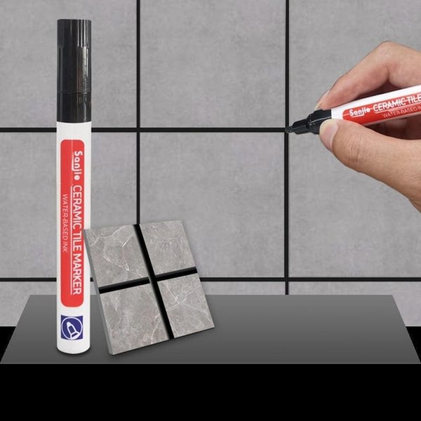 Rotulador Impermeable Para Azulejos De Pared ReparacióN De Lechada ReparacióN De Juntas Relleno De Pintura Para Juntas De Suelo De BañO Herramientas De ConstruccióN 1PC Negro-image