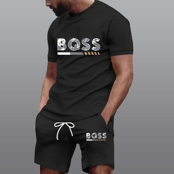 Ropa Deportiva De Verano Traje Para Hombre Moda Conjunto De Dos Piezas Deportes Fitness Running Casual Secado RáPido Mangas Cortas Pantalones Cortos Conjunto Ropa Para Hombre XL Gray-image