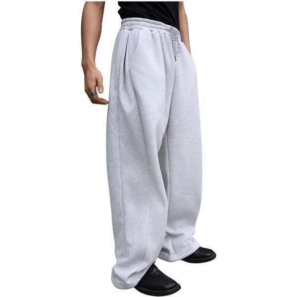 MęSkie Szerokie Spodnie Dresowe Spodnie Ze Sznurkiem W Pasie Proste LuźNe Spodnie Casualowe Spodnie Trekkingowe Jogger 3XL White-image