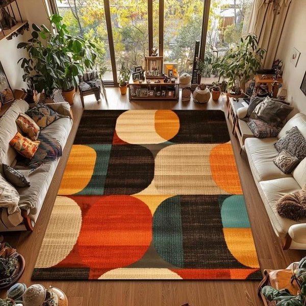 Dywan Boho Z PołOwy Wieku Retro WzóR Geometryczny AntypośLizgowy Dywan Do Salonu Sypialni Dekoracja DużE Dywany 50X80Cm-20X31In-image