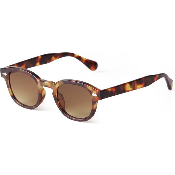 Gafas De Sol Redondas Vintage Remache Carey Para Dama Hombre DiseñO Retro Lente Amarilla Azul Gafas De Sol Cuadradas Femeninas UV400 As The Picture Brown-image