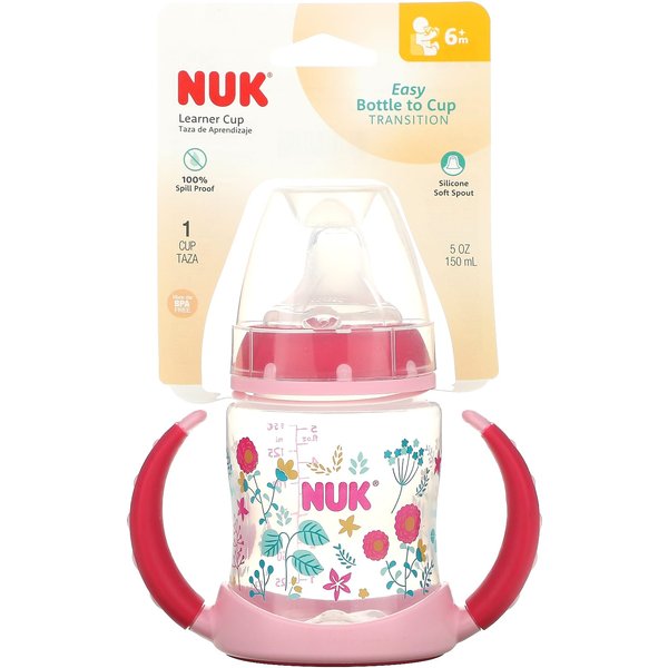 Nuk, Taza Para Correr, Edades 6 Meses En Adelante, Rosa, 1 Taza, 150 Ml (5 Onzas)-image