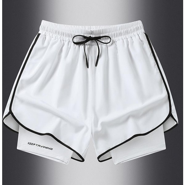 Pantalones Cortos Deportivos, Pantalones Cortos Deportivos De Doble Capa Antideslumbrantes De Verano Para Hombres Y Mujeres, Pantalones Deportivos Para Correr Al Aire Libre M-image