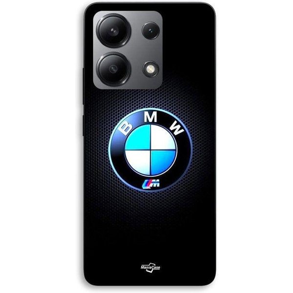 Etui Na Telefon - Maniacase - Xiaomi Redmi Note 13 4G - Silikon Tpu - ŚWiecąCe Logo Bmw M - Czarne Czarny-image