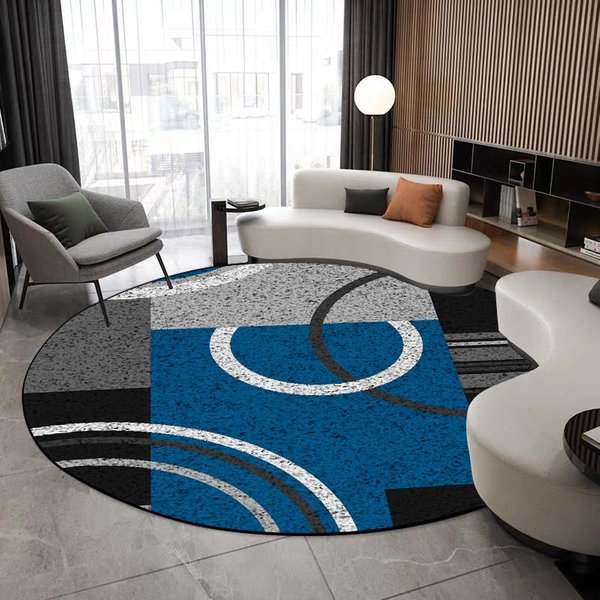 Alfombra Redonda De Piso Estilo Moderno NóRdico Antideslizante Alfombra Para Silla DecoracióN De HabitacióN Alfombra Suave Absorbente Lavable Alfombras Para Sala De Estar Personalizables 80Cm 31.49 In-image
