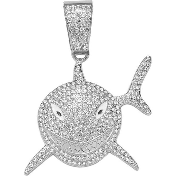 Collar Con Colgante De TiburóN De TamañO Grande Para Hombres Hip Hop JoyeríA Bling Con Cadena Cubana Miami De PedreríA Iced Out De 13 Mm JoyeríA De Moda-image