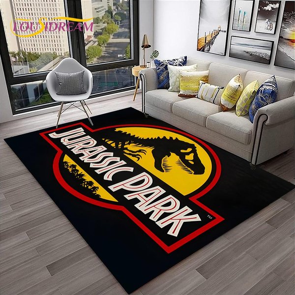 Dinozaur Park Jurajski Dywan Dla Dzieci Dywan Do Domu Salon Sypialnia Sofa Wycieraczka Dekoracja, Dywan Do Placu Zabaw AntypośLizgowa Mata PodłOgowa 100X150Cm-image