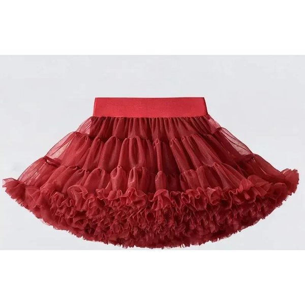 Falda De Encaje NiñAs Falda Pettiskirt De Gasa Esponjosa Colores SóLidos Faldas Tutú Falda De Baile Para NiñA Enagua De Tul NavideñA Tul 8-12Years Brown-image