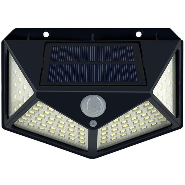 Lampa śCienna Na Energię SłOneczną Z Czujnikiem Ruchu 100 Diod LED ZewnęTrzna Wodoodporna Lampa śCienna LED Na Energię SłOneczną PIR Zasilana Energią SłOneczną 100 Leds-image