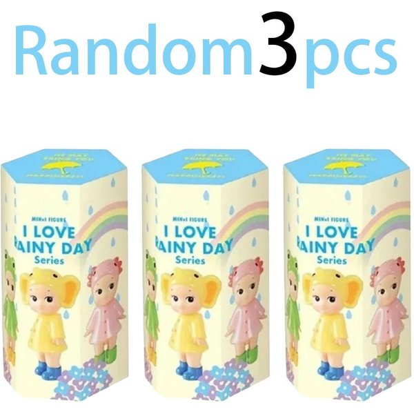 1/6 Szt. Seria Deszczowa PudełKo Niespodzianka Mini Figurki Kawaii Tajemnicze Zabawki Dekoracja Biurka Prezenty Dla Dzieci FanóW Blue-image