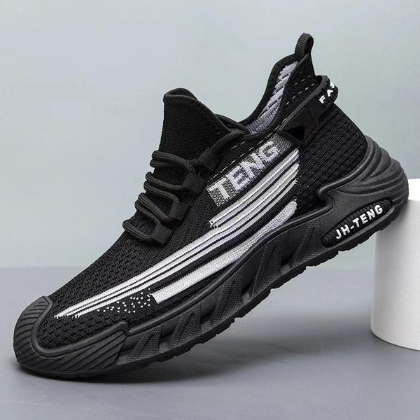 Zapatillas Deportivas De Verano De Malla Transpirable Para Hombre, Zapatillas Casuales Para Correr, CóModas, Ligeras, Modernas Y VersáTiles 44 Black-image