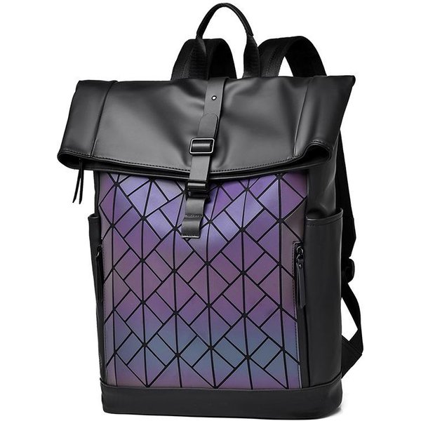 Plecak MęSki Roll Top Outdoor Wodoodporny Plecak Na Komputer DużA Pojemność Torba Szkolna Studenta Kolegium Dojazdy Podróż Black-image
