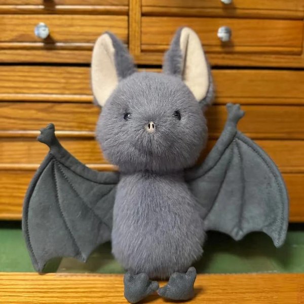 18 Cm Kawaii WisząCa Nietoperz Pluszowa Zabawka Szary Broox Nietoperz Pluszowe ZwierząTko Lalka KreskóWkowy MięKki Nietoperz Pluszaki WystróJ Domu Prezenty Urodzinowe Dziewczynka 18Cm Gray-image