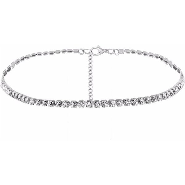 Fabryczny Seksowny Choker Lodowy ŁAńCuszek Tenisowy Naszyjnik Dla Kobiet Luksusowy Cyrkon KüBiczny Kryształ KróTki Hip Hop Akcesoria Szyjne BiżUteria White-image