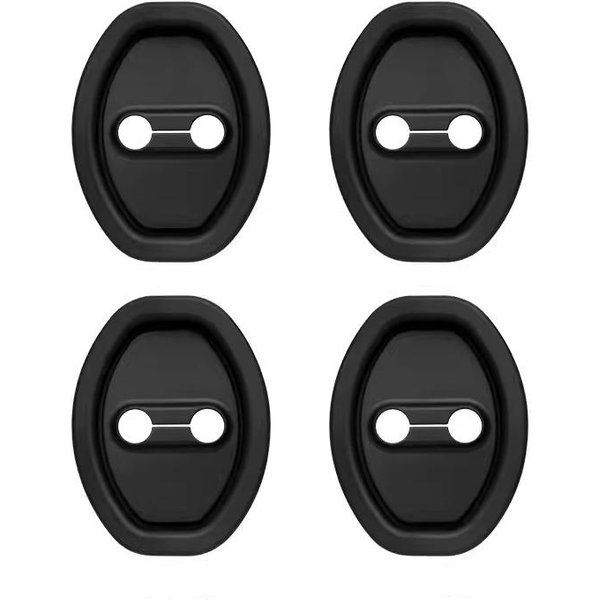 Seametal Amortyzator Drzwi Samochodowych Uniwersalny Elastyczny Ochraniacz Zamka Silikonowa OsłOna Zatrzasku Zamka Drzwi Samochodowych Akcesoria 4Pcs Czarny-image