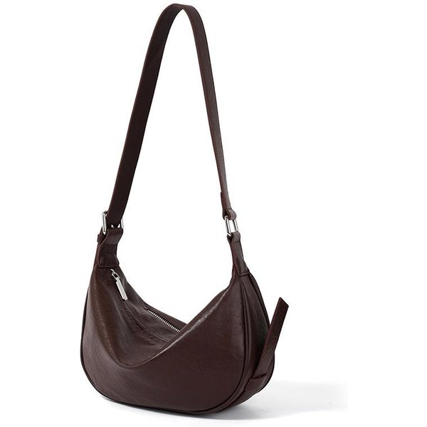 Bolso De Piel De Vaca Bolso Cruzado Nuevo Para Mujer De Gama Alta Casual Y VersáTil Bolso Dumpling De Moda Bolso De Hombro Para Viajar Al Trabajo Mujer White-image