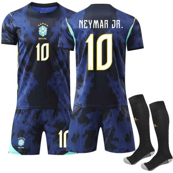 Kits De FúTbol Para Adolescentes, NiñOs Y Adultos Conjunto De Camiseta Deportiva De Entrenamiento Con Calcetines Copa Mundial De La Fifa 2026 Brasil Visitante #10 Neymar JR 26-image