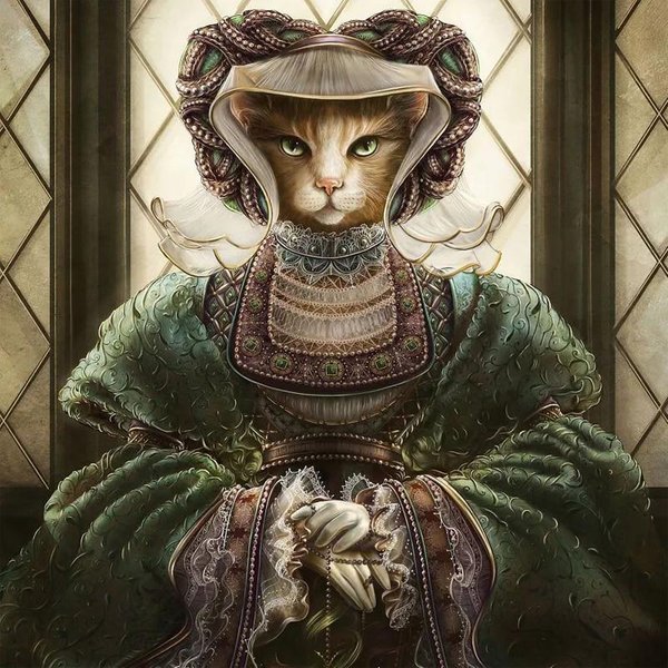 5D DIY Diamante Pintura Gato Cosplay Reina Bordado Punto De Cruz 30X30Cm-image