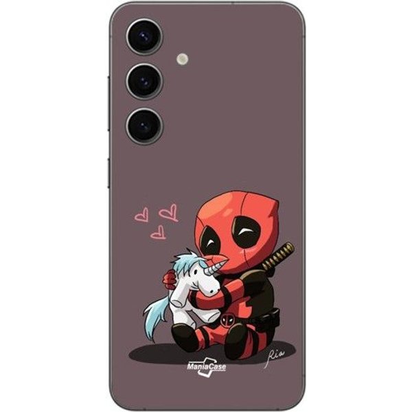 Funda Para Samsung Galaxy S25 Plus Bebé Deadpool Con Unicornio Negro-image
