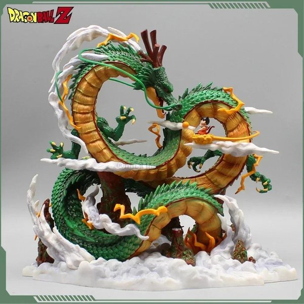 Dragon Ball Z Shenron I Son Goku 22Cm Model Anime Figurka Dbz Statua Z PVC Lalka Kolekcja Dekoracja Ornament Zabawka Prezenty-image
