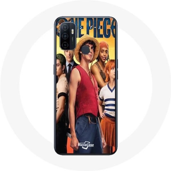 Funda Para Oppo A53 - One Piece - Luffy - Flexible - Anime - Blanca-image