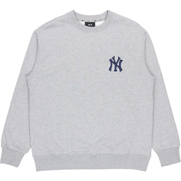 MLB Serie Floral New York Yankees Sudadera Con Logo Floral Degradado En La Espalda Cuello Redondo Manga Larga Unisex Gris 3AMTM0514-50MGS S Gray-image