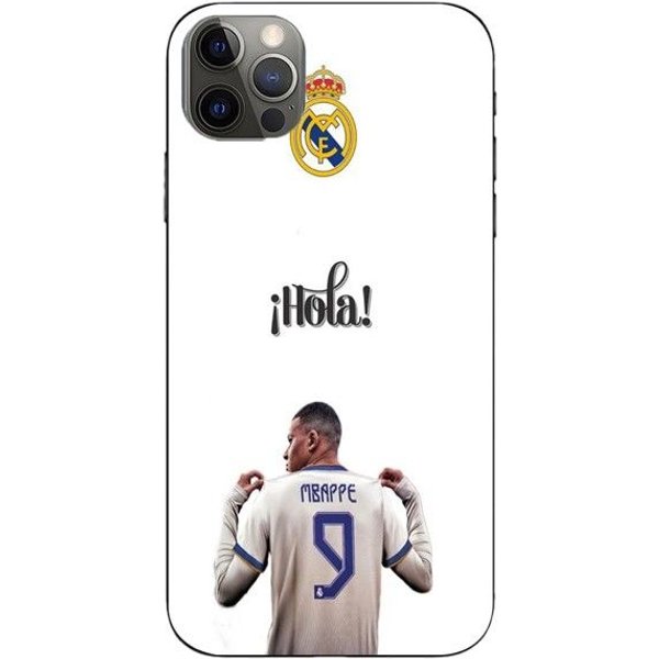 Coque Maniacase Pour Iphone 14 Pro Kylian Mbappe Real Madrid 9 Hola Negro-image