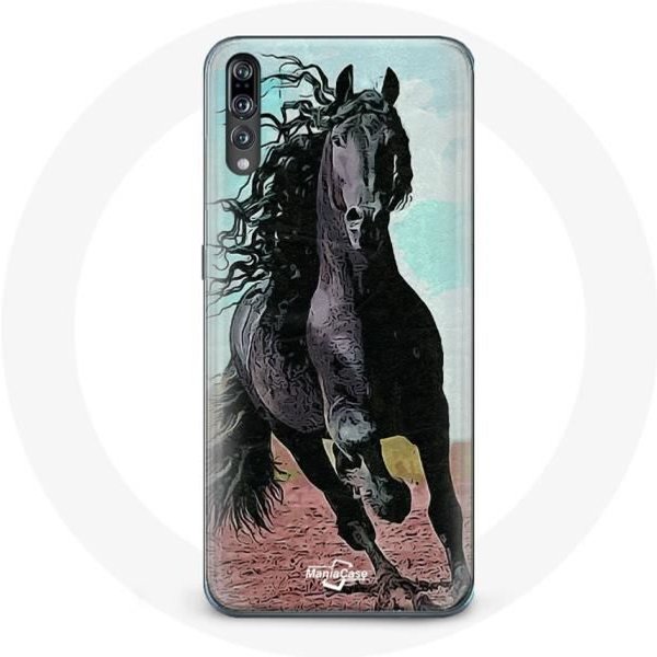 Funda Para Samsung Galaxy P20 Pro Caballo Negro De La Raza FrisóN-image