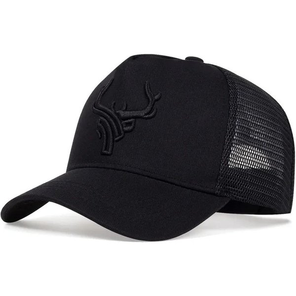 Unisex BaseballóWka Z Haftowanymi Rogami Regulowana MęSka Damska Letnia OddychająCa Siatkowa Czapka Casualowa Czapka PrzeciwsłOneczna Czapki Ojca Adjustable White-image