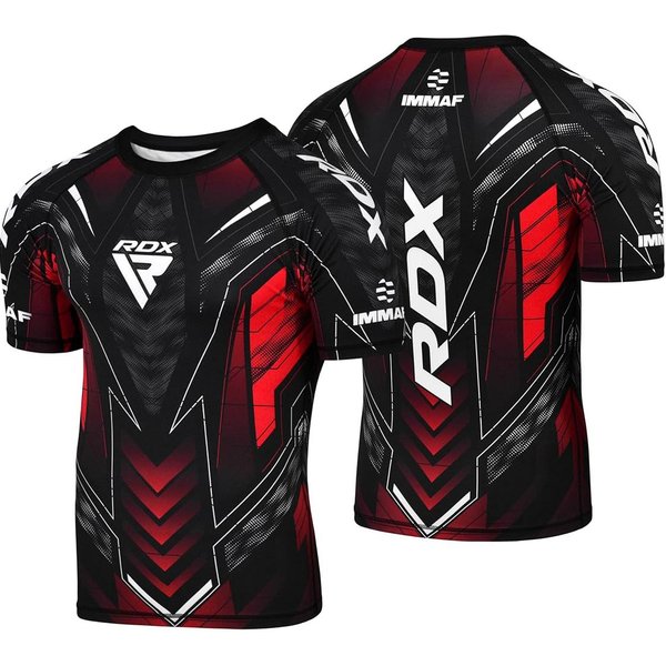 Camiseta RDX MMA Para Hombre De Manga Corta PoliéSter Cuello Redondo Estampado Top Casual XL Black-image