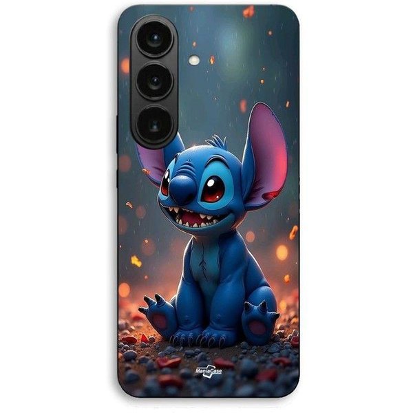 Etui Na Telefon - Maniacase - Samsung Galaxy S26 - Silikon TPU - Czarne - Uroczy Stitch 3D-image