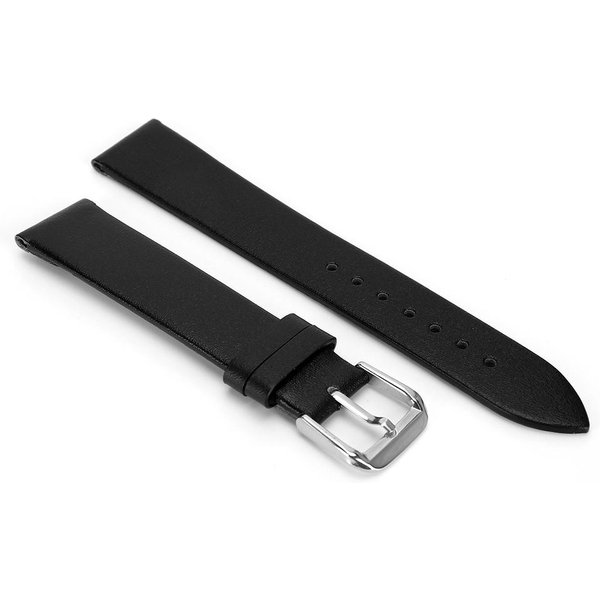 1 Par Correa De Reloj Universal Unisex De Cuero PU Con Hebilla De Pasador De Repuesto (19 Mm)Negro Negro-image