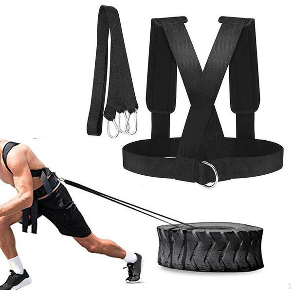 ArnéS De Trineo Entrenamiento FíSico Cuerda De Resistencia Fitness, Acolchado, Entrenamiento For 100Kg Black-image