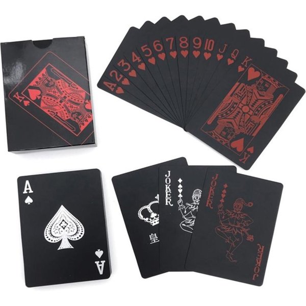 Oro Negro Cartas De PóKer Juego De PóKer Baraja Azul Plata Palo De PóKer PláStico MáGico Resistente A La Humedad Baraja De Cartas Magia Agua Regalo Coleccionar Uso PráCtico-image