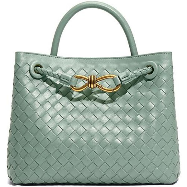 Bolso De Mano Para Mujer Moderno Y De Nicho Con Un Lazo, Metal Tejido A Mano Y Un Bolso Cruzado Casual De Gran Capacidad De Un Solo Hombro Gray-image