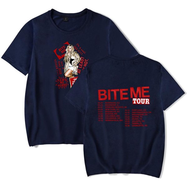 Camiseta De Merchandising De Reneé Rapp 2026 Gira Bite ME Merchandising Tops Con Estampado Genial Para Unisex Y Mujeres Streetwear S Black-image