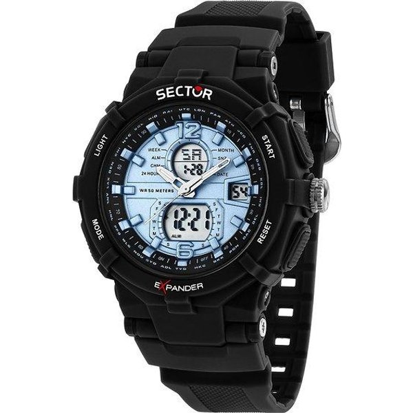 Reloj Para Hombre Sector Ex-09 Correa De Silicona Esfera Azul Cuarzo R3251296001 Gray-image
