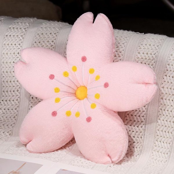 60X45Cm RóżOwa Sakura Pluszowa Poduszka Wypchana Kwiat RośLina Poduszka Na Siedzenie Fantastyczna Poduszka Dekoracyjna Sofa KrzesłO WystróJ WnęTrz Prezent 60X45Cm-image