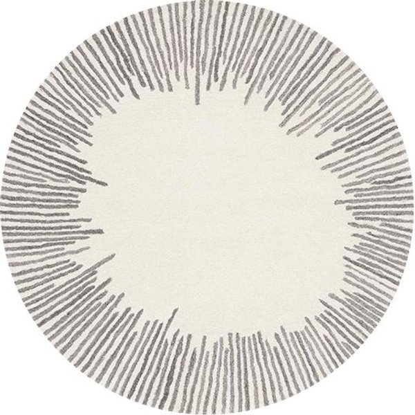 Alfombra Antideslizante Gruesa Para El Hogar Alfombras Minimalistas Modernas Para Sala De Estar Suave Y Mullida DecoracióN De Dormitorio Alfombra De Rayas Alfombra Redonda De ÁRea Grande 120*120Cm-image