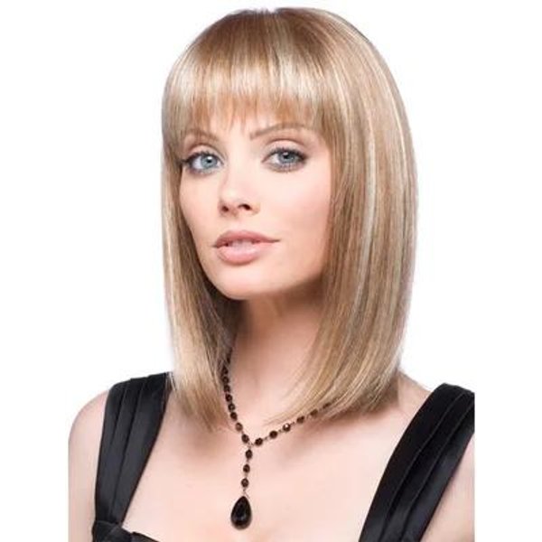 Whimsical W Pelucas Cabello SintéTico Rubio Mezcla De Colores Cabello Ondulado Bob Mujer Raya Media Pelucas De Cosplay Fibra Resistente Al Calor Para Mujer-image